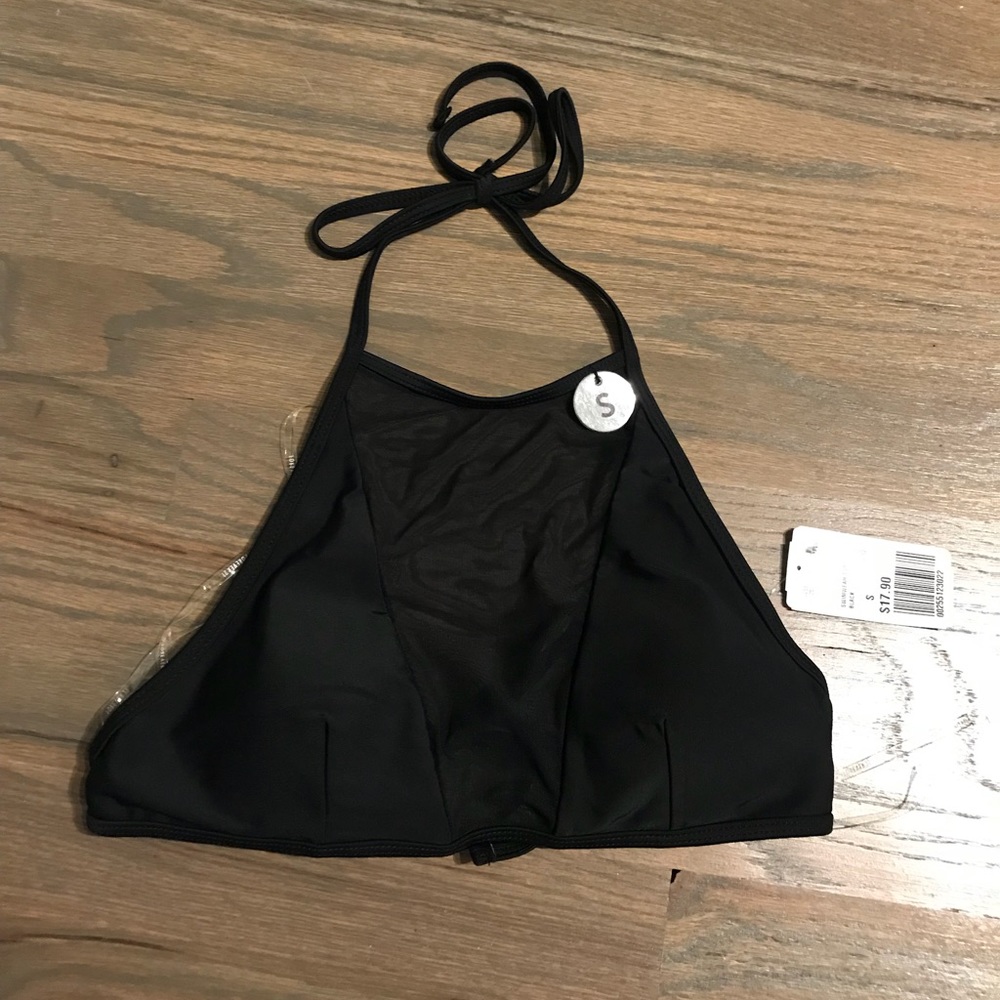Black mesh bathing suit top